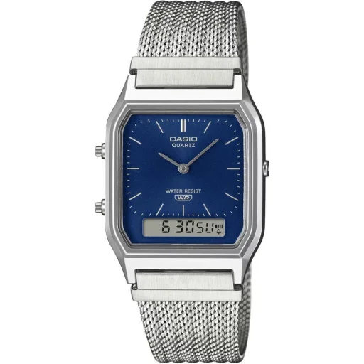 Casio AQ-230EM-2AEF pánske ana-digi hodinky s modrým ciferníkom v striebornej farbe, 27,8 mm - 1