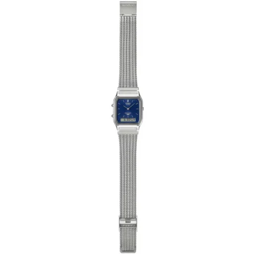 Casio AQ-230EM-2AEF pánske ana-digi hodinky s modrým ciferníkom v striebornej farbe, 27,8 mm - 2