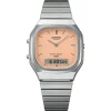 Casio AQ-240E-4AEF pánske ana-digi hodinky 35,8 mm s oranžovým ciferníkom, so strieborným remienkom thumbnail