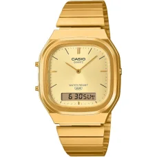 Casio AQ-240EG-9AEF férfi ana-digi karóra 35,8 mm arany színben
