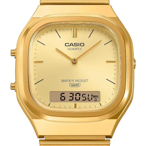 Casio AQ-240EG-9AEF pánske ana-digi hodinky 35,8 mm v zlatej farbe - 3