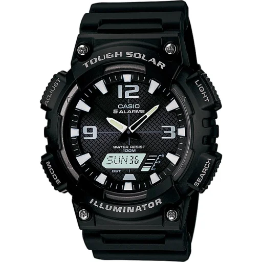 CASIO AQ-S810W-1AVEF pánske analógovo-digitálne náramkové hodinky 46 mm čierne, solárne, s 5 budíkmi - 1