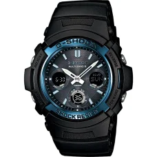 CASIO AWG-M100A-1AER férfi ana-digi rádiójel-vezérelt napelemes karóra 46 mm fekete
