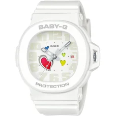 Casio BGA-10-7AER női analóg karóra 42,1 mm fehér műanyag tokkal és szíjjal