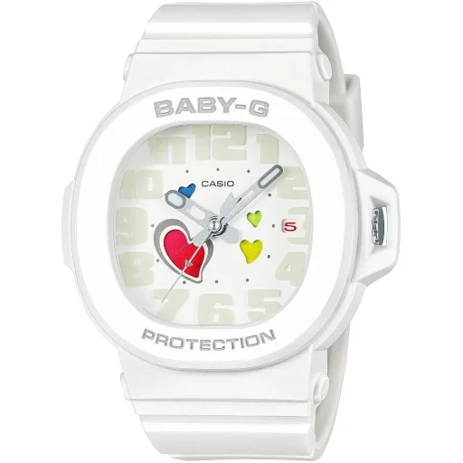 Casio BGA-10-7AER női analóg karóra 42,1 mm fehér műanyag tokkal és szíjjal - 1