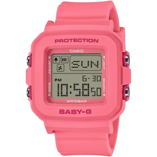 CASIO BGD-10KH-4ER női digitális karóra, 39 mm, rózsaszín - 1