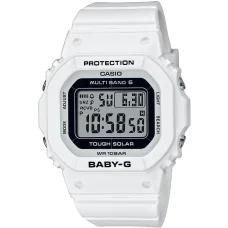 CASIO BGD-5650-7ER női digitális rádiójel-vezérelt napelemes karóra, 37,9 mm, fehér