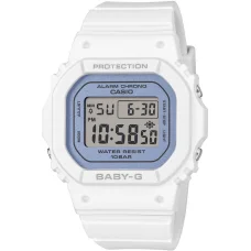 CASIO BGD-565SC-2BER női digitális karóra 37,9 mm fehér műanyag tokkal és szíjjal, kék számlappal