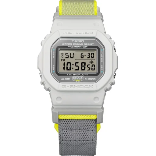 Casio G-Shock DW-5600MNC-7A8ER férfi digitális karóra 43 mm fehér tokkal és szürke szövetszíjjal - 2