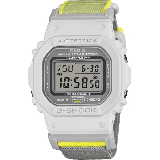 Casio G-Shock DW-5600MNC-7A8ER férfi digitális karóra 43 mm fehér tokkal és szürke szövetszíjjal - 1