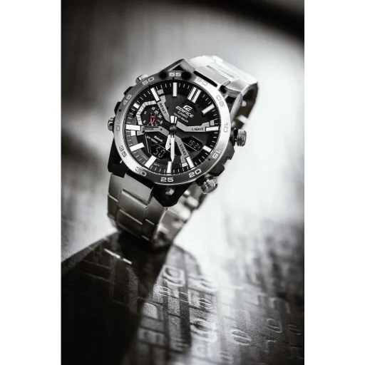 CASIO ECB-2000D-1AEF férfi analóg-digitális karóra 51 mm fekete számlappal és Bluetooth funkcióval - 3