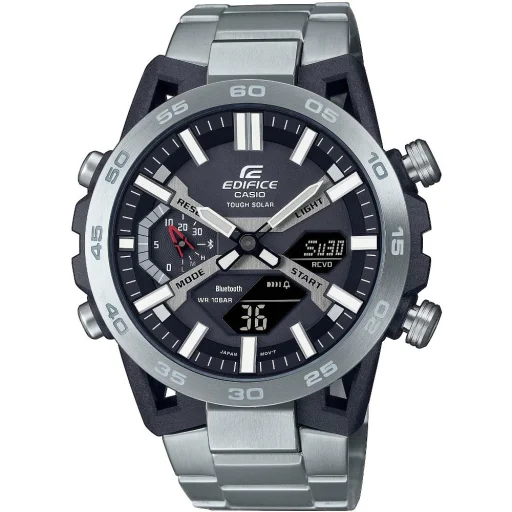 CASIO ECB-2000D-1AEF férfi analóg-digitális karóra 51 mm fekete számlappal és Bluetooth funkcióval - 1