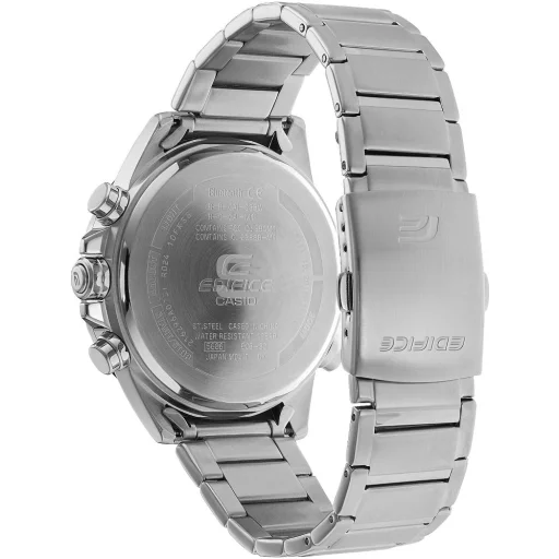 CASIO ECB-30D-1AEF férfi analóg-digitális karóra 48,7 mm ezüst nemesacél szíjjal, fekete számlappal, Bluetooth-szal - 2