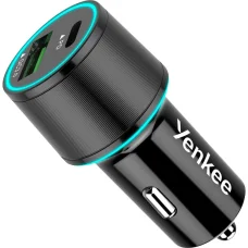 YENKEE YAC 2142 QC 3.0/PD 36 W USB-A és USB-C autós töltő, fekete