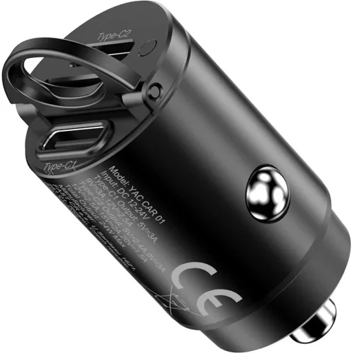 Yenkee YAC CAR 01 MINI 30W 2×USB-C Power Delivery autós töltő - 4