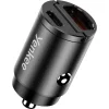 Yenkee YAC CAR 02 MINI 30W USB-A/USB-C autós gyorstöltő, alumínium, fekete thumbnail