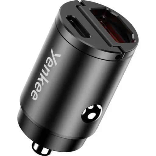 Yenkee YAC CAR 02 MINI 30W USB-A/USB-C autós gyorstöltő, alumínium, fekete - 2