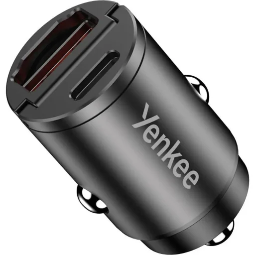 Yenkee YAC CAR 02 MINI 30W USB-A/USB-C autós gyorstöltő, alumínium, fekete - 4