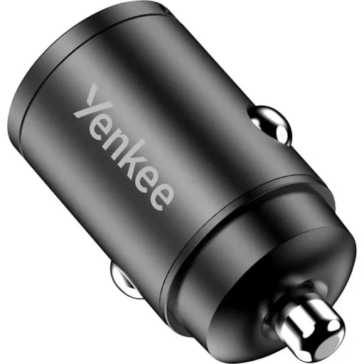 Yenkee YAC CAR 02 MINI 30W USB-A/USB-C autós gyorstöltő, alumínium, fekete - 1