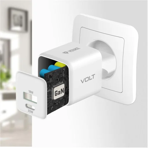 YENKEE YAC G38 VOLT GaN hálózati gyorstöltő USB-A + USB-C, 20 W - 11