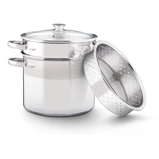 LAMART LT1067 PASTA rozsdamentes acél tésztafőző edény szűrőbetéttel 6 l, 22 cm - 1