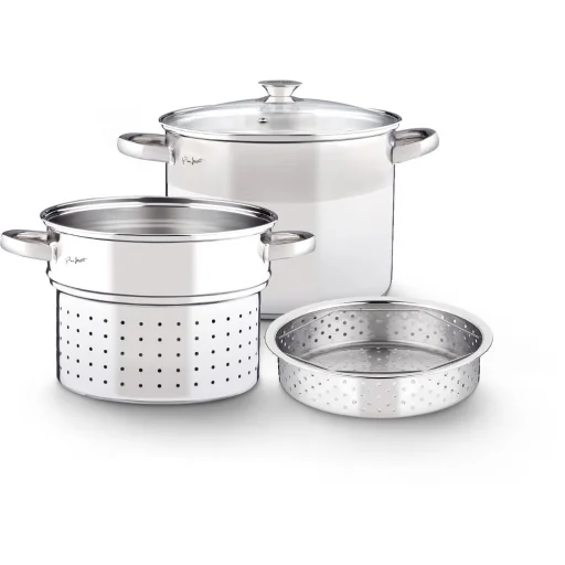 LAMART LT1067 PASTA rozsdamentes acél tésztafőző edény szűrőbetéttel 6 l, 22 cm - 2