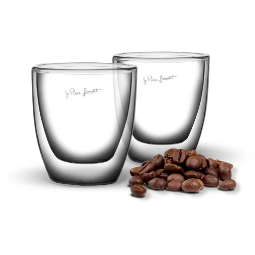 LAMART LT9009 VASO dupla falú eszpresszó pohár készlet 2 db 80 ml, átlátszó - 3