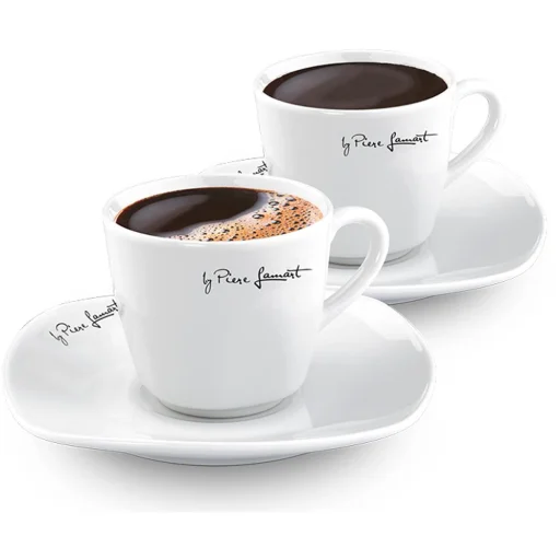 LAMART DINE LT9017 sada porcelánových šálok s podšálkami, 2 ks, 90 ml, biela - 2