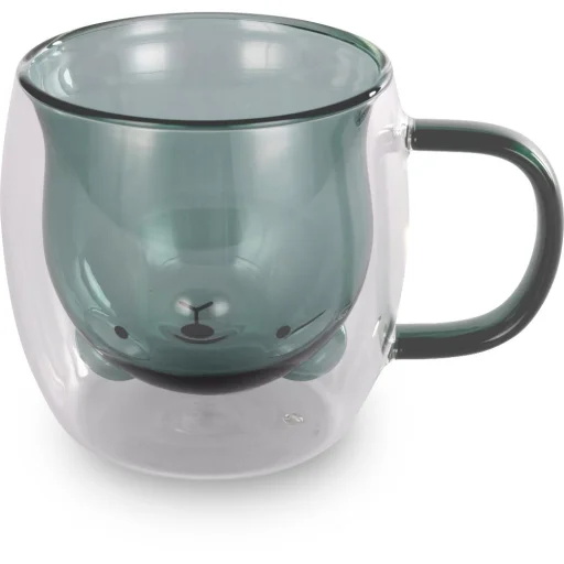 LAMART LT9127 Dvojstenný borosilikátový pohár s motívom medvedíka 250 ml, 2 ks - 1