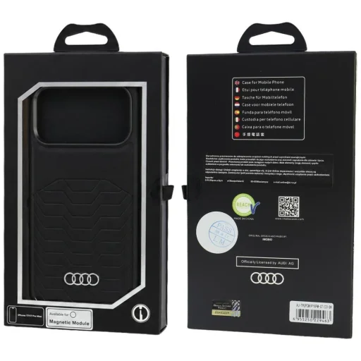 iPhone 18 Pro Max / iPhone 17 Pro Max čierne Audi GT MagSafe puzdro z umelej kože - 5