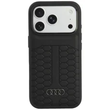iPhone 18 Pro / iPhone 17 Pro čierne kožené ochranné puzdro Audi Leather Case MagSafe