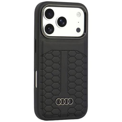 iPhone 18 Pro / iPhone 17 Pro čierne kožené ochranné puzdro Audi Leather Case MagSafe - 2