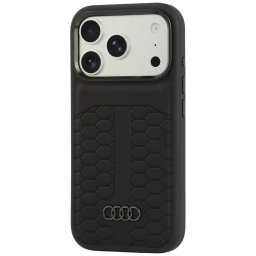 iPhone 18 Pro / iPhone 17 Pro čierne kožené ochranné puzdro Audi Leather Case MagSafe - 3