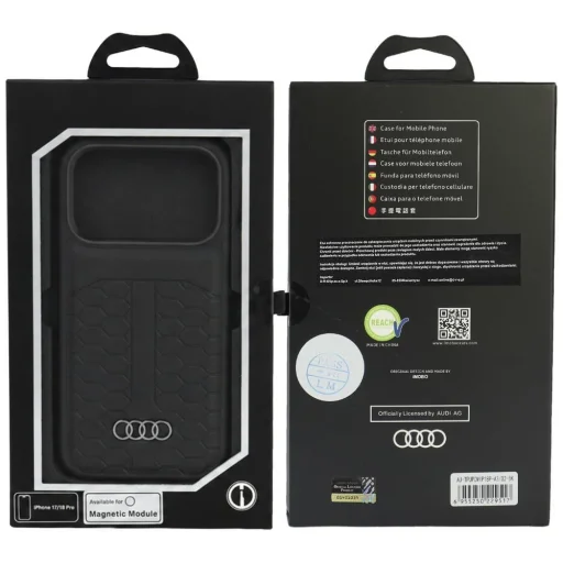 iPhone 18 Pro / iPhone 17 Pro čierne kožené ochranné puzdro Audi Leather Case MagSafe - 5