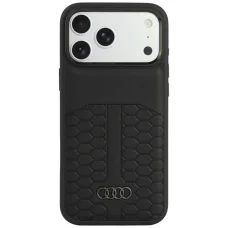 iPhone 18 Pro Max / iPhone 17 Pro Max čierne kožené ochranné puzdro Audi Leather Case MagSafe