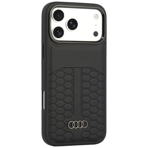 iPhone 18 Pro Max / iPhone 17 Pro Max čierne kožené ochranné puzdro Audi Leather Case MagSafe - 2