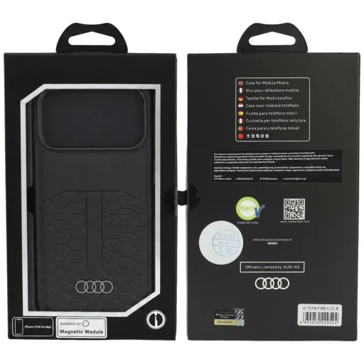 iPhone 18 Pro Max / iPhone 17 Pro Max čierne kožené ochranné puzdro Audi Leather Case MagSafe - 5