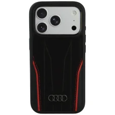 iPhone 18 Pro / iPhone 17 Pro Audi R8 puzdro z pravej kože MagSafe – čierno-červené