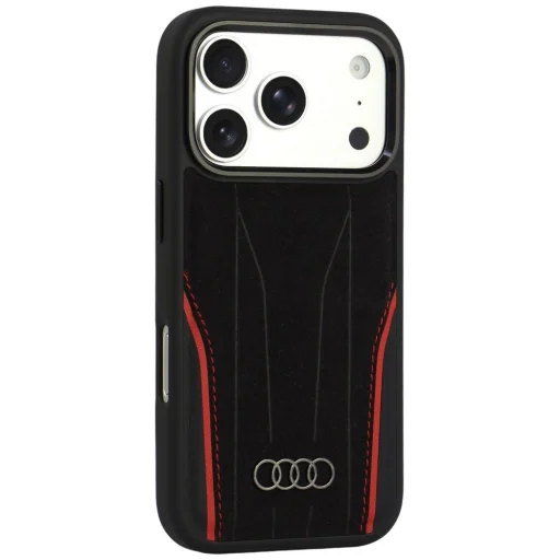 iPhone 18 Pro / iPhone 17 Pro Audi R8 puzdro z pravej kože MagSafe – čierno-červené - 2