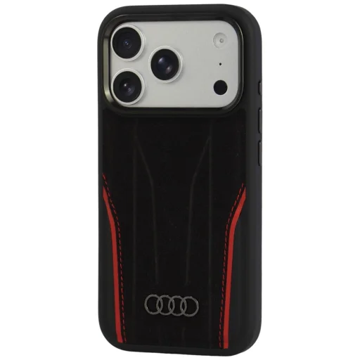 iPhone 18 Pro / iPhone 17 Pro Audi R8 puzdro z pravej kože MagSafe – čierno-červené - 3