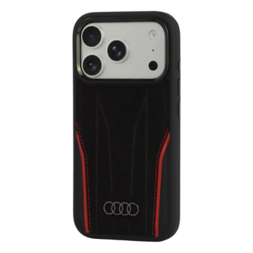 iPhone 18 Pro / iPhone 17 Pro Audi R8 puzdro z pravej kože MagSafe – čierno-červené - 7