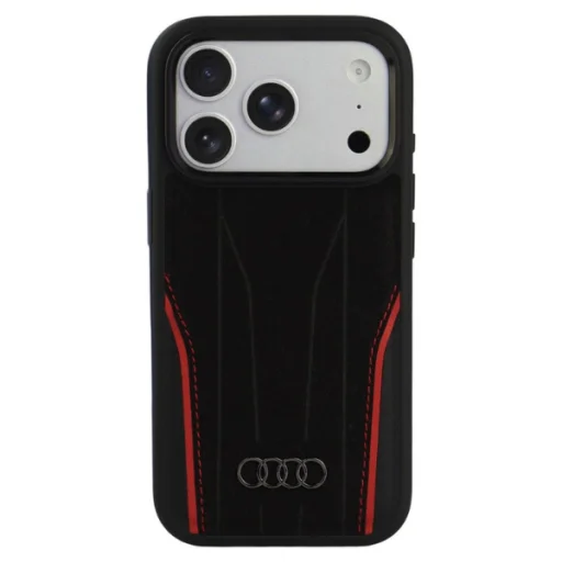 iPhone 18 Pro / iPhone 17 Pro Audi R8 puzdro z pravej kože MagSafe – čierno-červené - 8