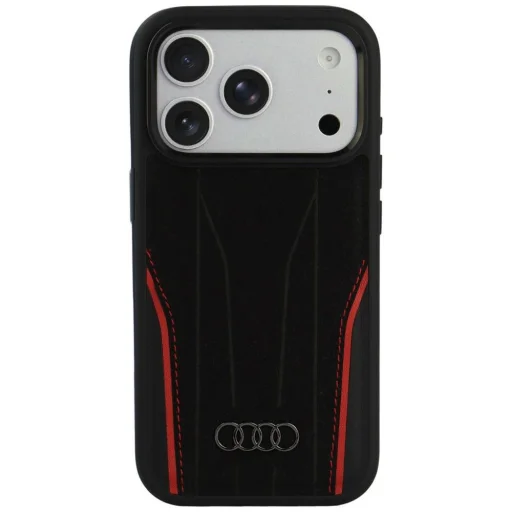 iPhone 18 Pro / iPhone 17 Pro Audi R8 puzdro z pravej kože MagSafe – čierno-červené - 1