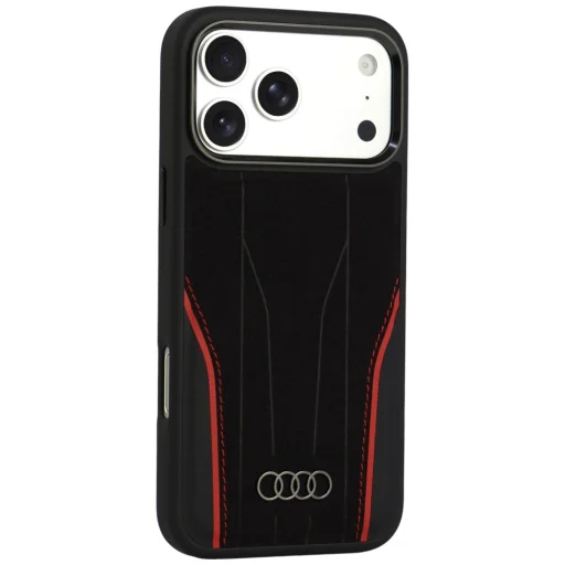 iPhone 18 Pro Max / iPhone 17 Pro Max Audi R8 zadný kryt z pravej kože s MagSafe, čierno-červený - 2
