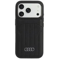 iPhone 18 Pro / 17 Pro čierne koženkové puzdro Audi MagSafe