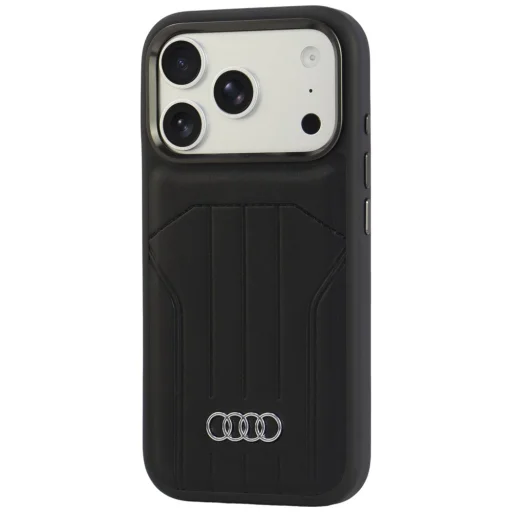 iPhone 18 Pro / 17 Pro čierne koženkové puzdro Audi MagSafe - 3