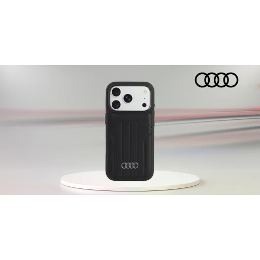 iPhone 18 Pro / 17 Pro čierne koženkové puzdro Audi MagSafe - 6