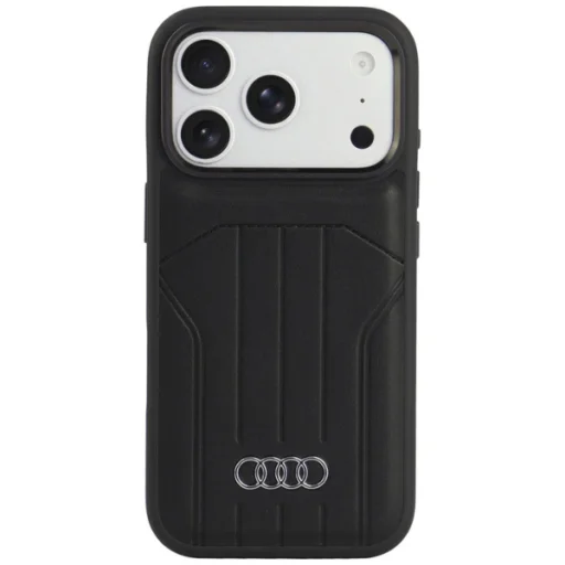 iPhone 18 Pro / 17 Pro čierne koženkové puzdro Audi MagSafe - 8