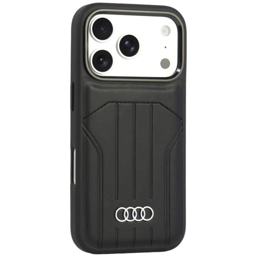 iPhone 18 Pro / 17 Pro čierne koženkové puzdro Audi MagSafe - 2