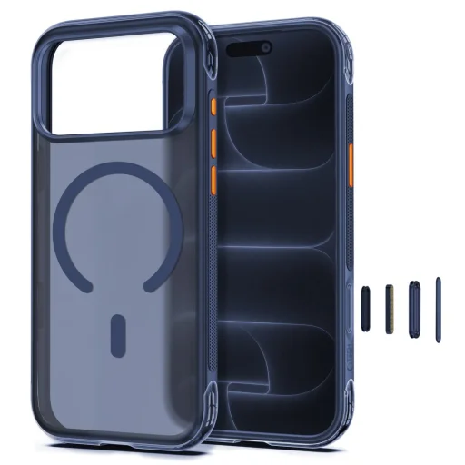 Puzdro na iPhone 17 Pro / 18 Pro, Tech-Protect MagAir MagSafe CC, matné tmavomodré - 2